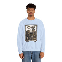 Strength Tarot Card Sweatshirt - Heavy Blend Crewneck Fleece - Unisex White