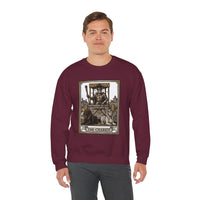 The Chariot Tarot Card Sweatshirt - Heavy Blend Cotton-Poly Crewneck - Unisex White