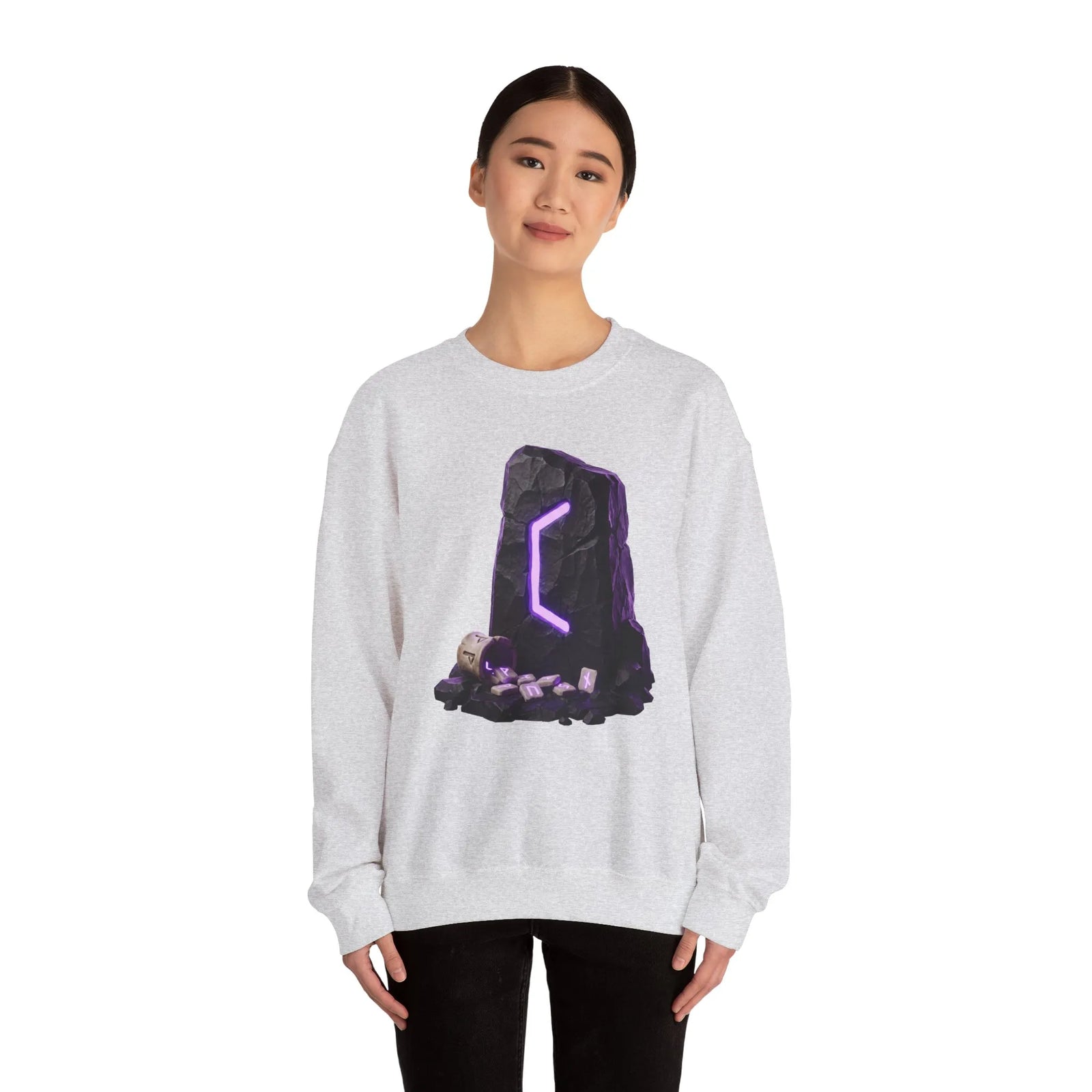 Perthro Rune Mystery Sweatshirt - Durable Cotton Poly Blend Crewneck - Unisex White