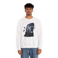 Mannaz Rune Stone Graphic Sweatshirt - Heavy Blend Crewneck Pullover - Unisex Off White