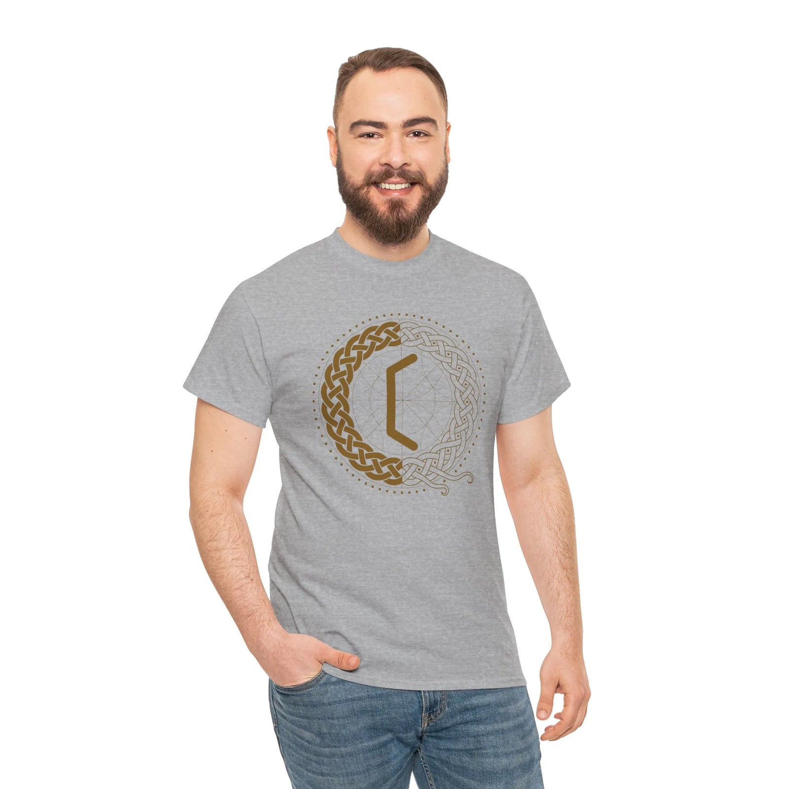 Perthro Rune Lot Cup T-Shirt - Heavy Cotton Classic Fit Tee - Unisex White