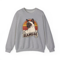 Siamese Retro 70s Sunset Sweatshirt - Heavy Blend Fleece Crewneck - Unisex Ash