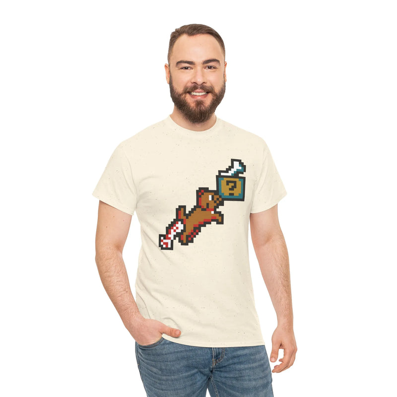 8-Bit Pixel Gaming Dogs T-Shirt - Heavy Cotton Classic Fit Tee - Unisex White