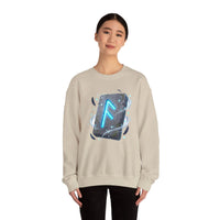 Ansuz Rune Divine Speech Graphic Sweatshirt - Heavy Blend Fleece Crewneck - Unisex White