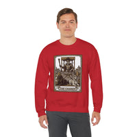 The Chariot Tarot Card Sweatshirt - Heavy Blend Cotton-Poly Crewneck - Unisex White
