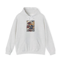 Ronin Wave Samurai Dog Hoodie - Heavy Blend Cotton Poly Fleece - Unisex White