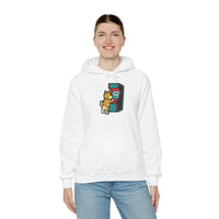 8-Bit Pixel Gaming Dogs Hoodie - Soft Cotton Blend Pullover Fleece - Unisex White