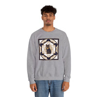 Metatron's Cat Sacred Geometry Sweatshirt - Heavy Blend Fleece Crewneck - Unisex White