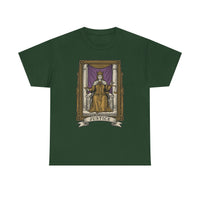 Justice Tarot Card Graphic T-Shirt - Heavy Cotton Classic Fit Tee - Unisex White