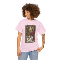 Tarot The Sun Card T-Shirt - Medium Weight 100% Cotton Tee - Unisex White