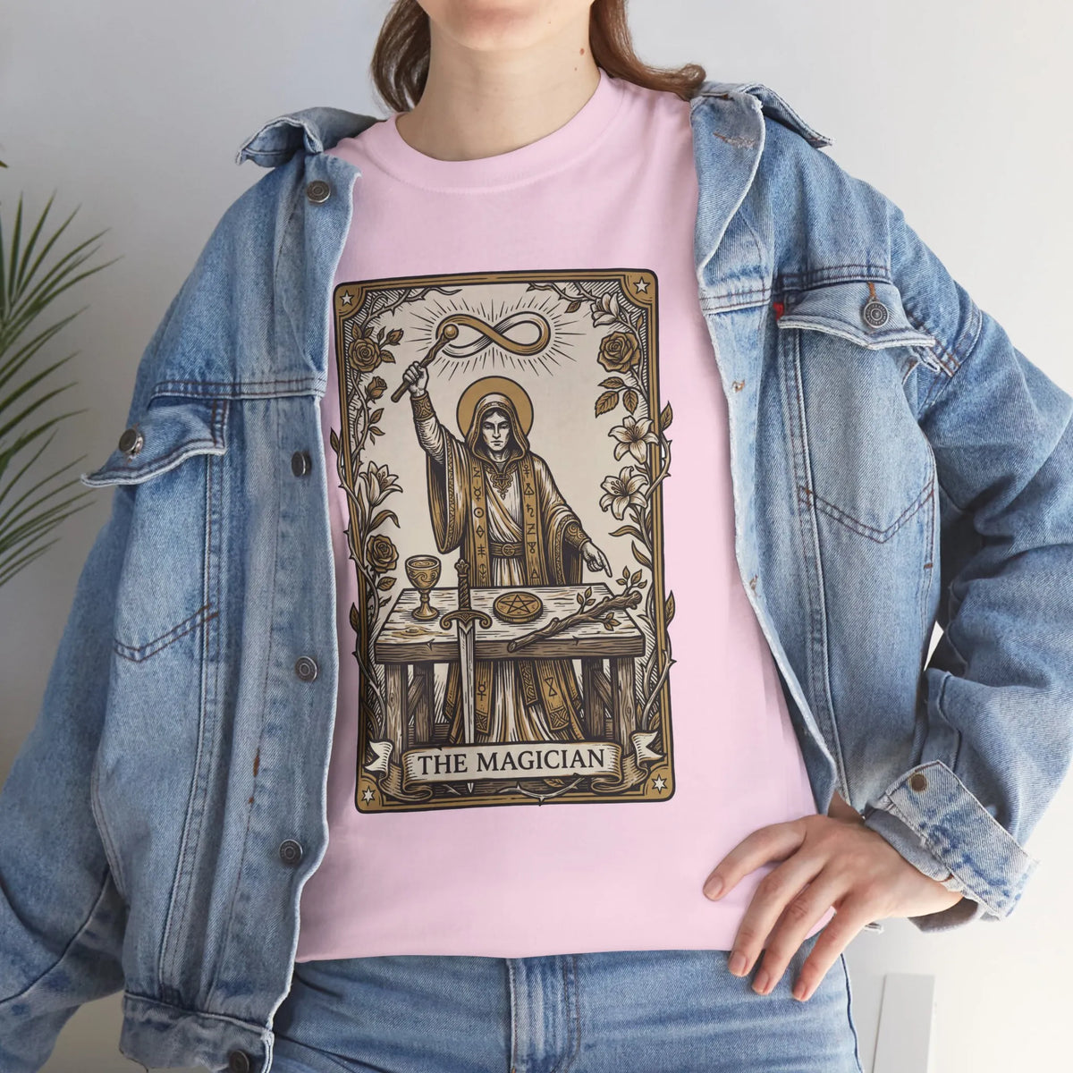 The Magician Tarot Card T-Shirt - Heavyweight 100% Cotton Classic Tee - Unisex White