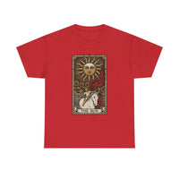 Tarot The Sun Card T-Shirt - Medium Weight 100% Cotton Tee - Unisex White