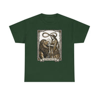 Tarot Strength Card Graphic T-Shirt - Heavy Cotton Classic Fit Crewneck - Unisex White