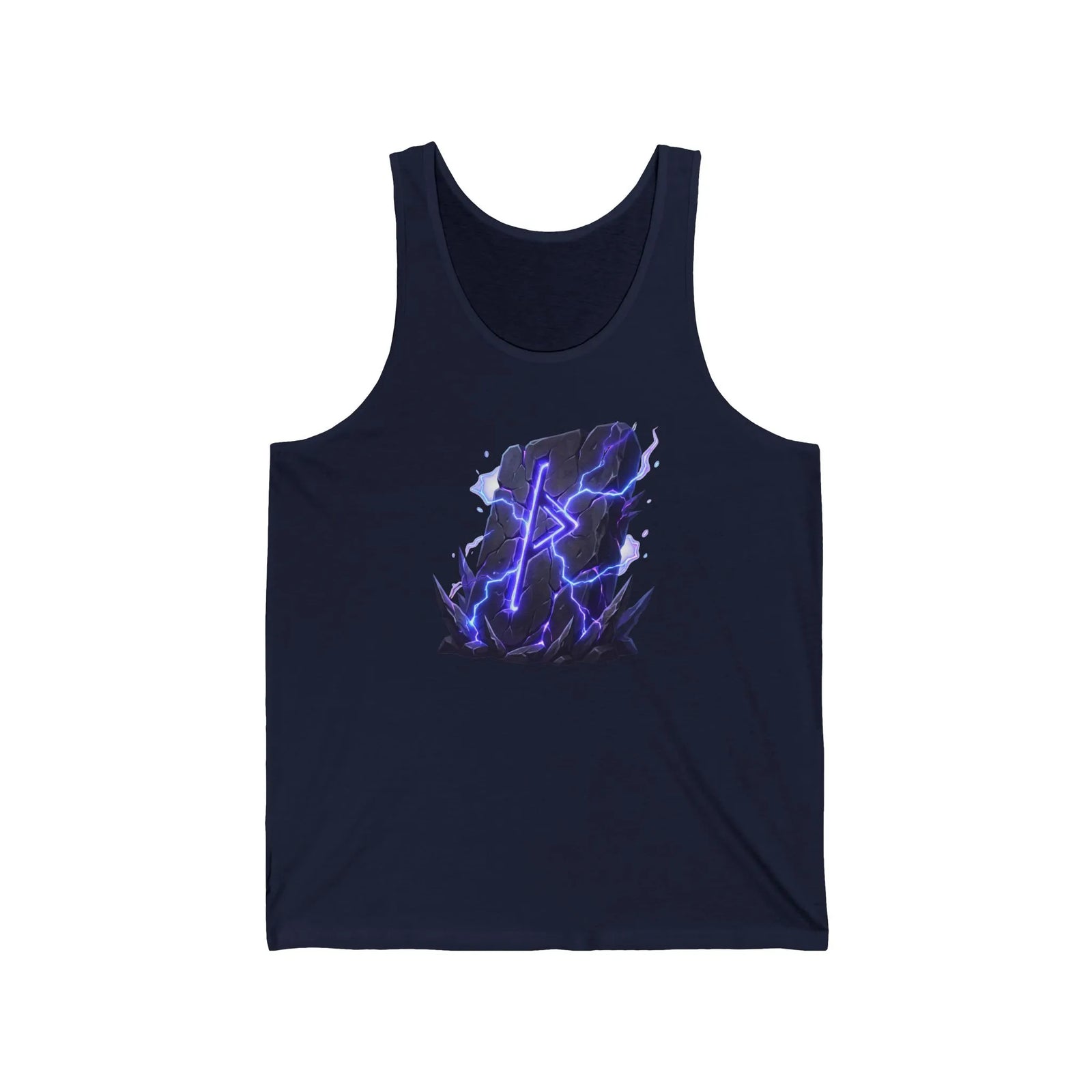 Thurisaz Rune Lightning Graphic Tank Top - Lightweight Ringspun Cotton Retail Fit - Unisex White