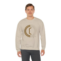 Perthro Rune Norse Mythology Sweatshirt - Heavy Blend Fleece Crewneck - Unisex White