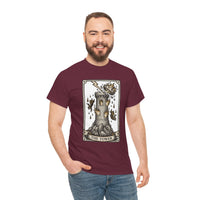 The Tower Tarot Card Graphic T-Shirt - Heavy Cotton Classic Fit Tee - Unisex White