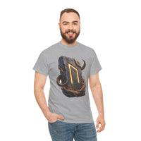 Uruz Rune Wild Ox Strength T-Shirt - Heavy Cotton Classic Fit Tee - Unisex White