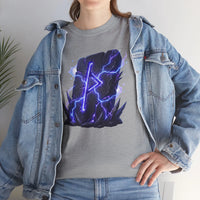 Thurisaz Rune Lightning Graphic T-Shirt - Heavy Cotton Classic Fit Tee - Unisex White