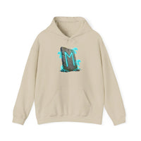 Norse Ehwaz Rune Spirit Horses Hoodie - Heavy Blend Fleece Pullover - Unisex White