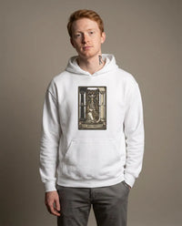 High Priestess Tarot Card Hoodie - Heavy Blend Fleece Pullover - Unisex White