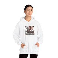 Viking Berserker Cats Longship Hoodie - Warm Cotton-Poly Fleece Pullover - Unisex White