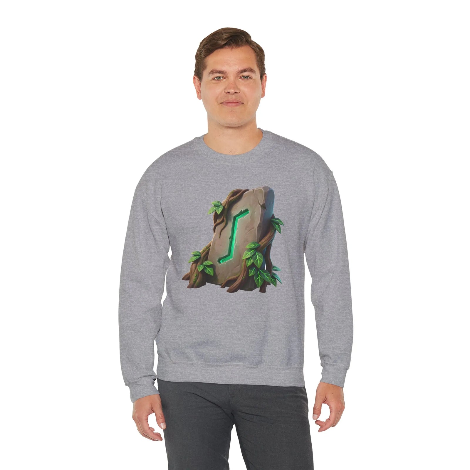 Eihwaz Rune Yggdrasil Tree Sweatshirt - Heavy Blend Classic Crewneck - Unisex Off White