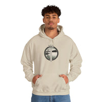 Isa Rune Ice Stillness Hoodie - Heavy Blend Fleece Pullover - Unisex White