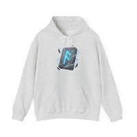 Ansuz Rune Odin's Raven Graphic Hoodie - Medium Heavy Fabric Classic Fit - Unisex White
