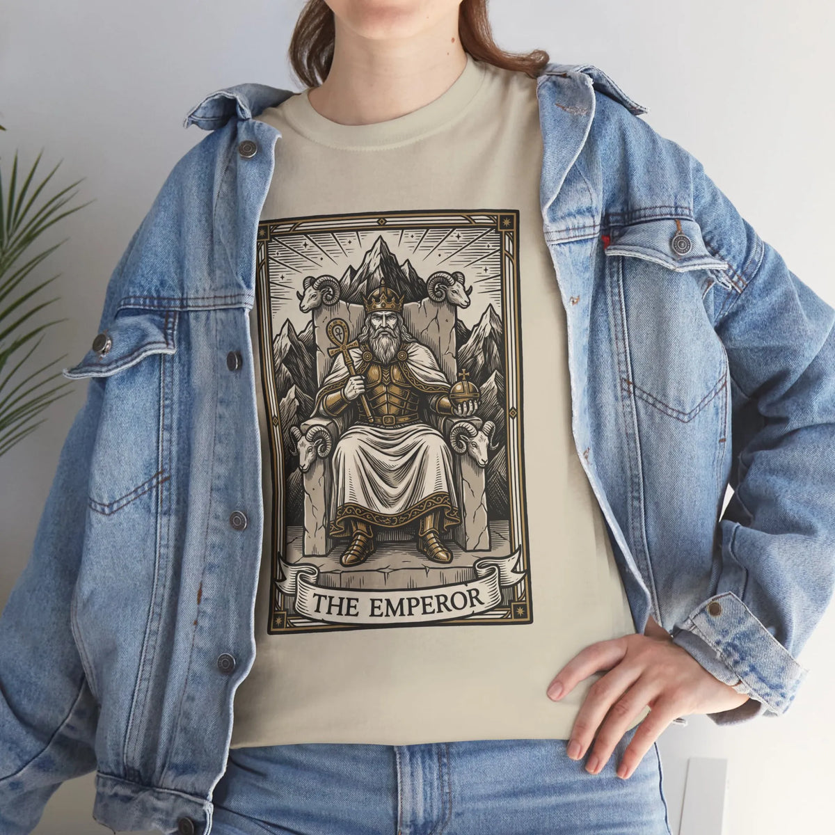 The Emperor Tarot Card T-Shirt - Heavy Cotton Classic Fit - Unisex White