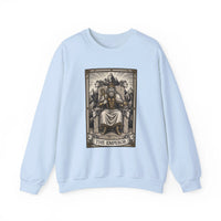 The Emperor Tarot Card Sweatshirt - Soft Durable Fleece Crewneck - Unisex White