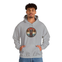 Doberman 70s Sunset Aviators Hoodie - Heavy Blend Fleece Pullover - Unisex White