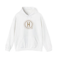 Hagalaz Crushing Change Rune Hoodie - Heavy Blend Fleece Pullover - Unisex White
