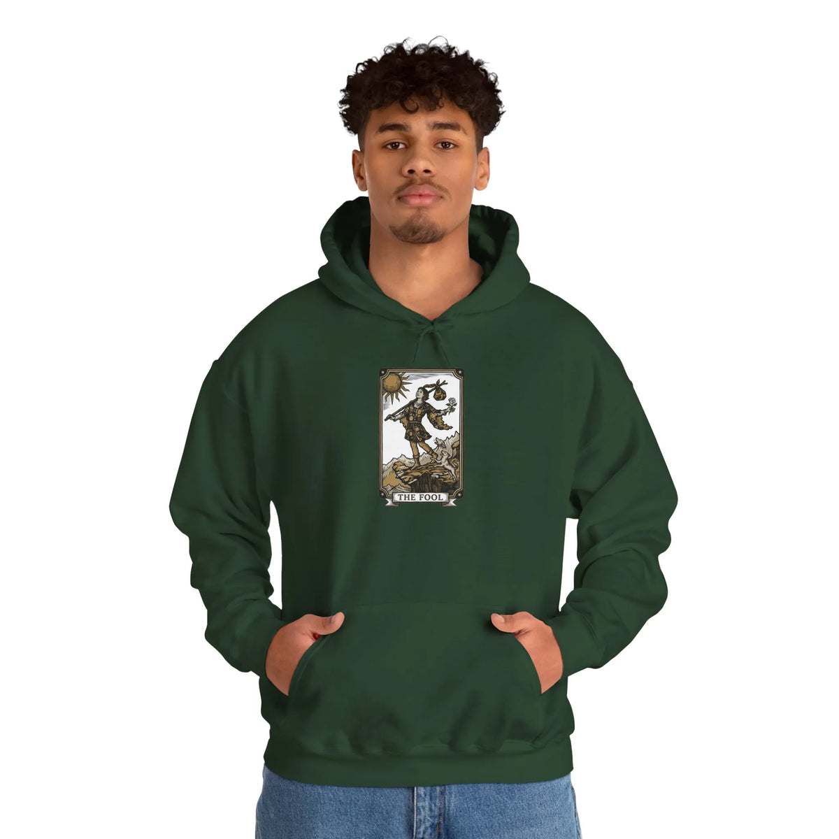The Fool Tarot Card Hoodie - Heavy Blend Cotton Blend Pullover - Unisex White