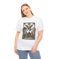 The Lovers Tarot Card Graphic T-Shirt - Heavy Cotton Classic Fit Tee - Unisex White