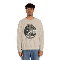 Nauthiz Rune Need-Fire Sweatshirt - Heavy Blend Fleece Crewneck - Unisex White