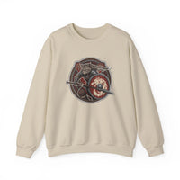 Shieldmaiden Viking Berserker Cats Sweatshirt - Heavy Blend Fleece Crewneck - Unisex White