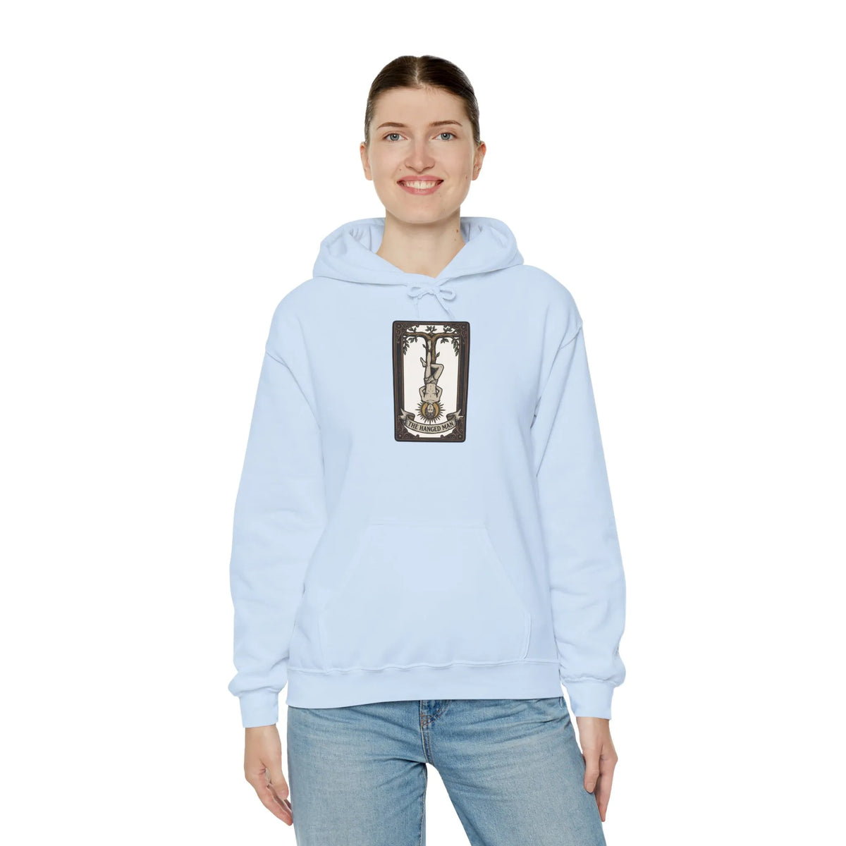 The Hanged Man Tarot Card Hoodie - Heavy Blend Fleece Pullover - Unisex White