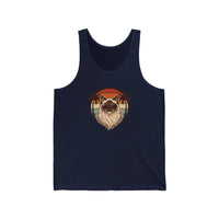 Ragdoll Cat 70s Sunset Aviator Tank Top - Lightweight Combed Cotton Jersey - Unisex Athletic Heather