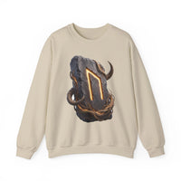 Uruz Rune Vitality Sweatshirt - Heavy Blend Crewneck Fleece - Unisex White