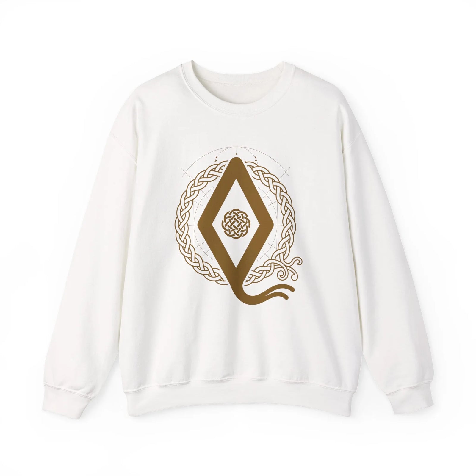 Ingwaz Rune Seed Potential Sweatshirt - Classic Fit Cotton-Poly Crewneck - Unisex White