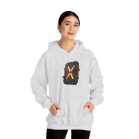 Gebo Rune Symbol Hoodie - Cozy Cotton Blend Fleece Pullover - Unisex White
