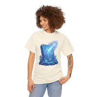 Tiwaz Tyr Sky Sword Graphic T-Shirt - Heavy Cotton Classic Fit Tee - Unisex White