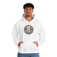 Geri and Freki Odin's Wolves Hoodie - Heavy Blend Cotton Blend Pullover - Unisex White