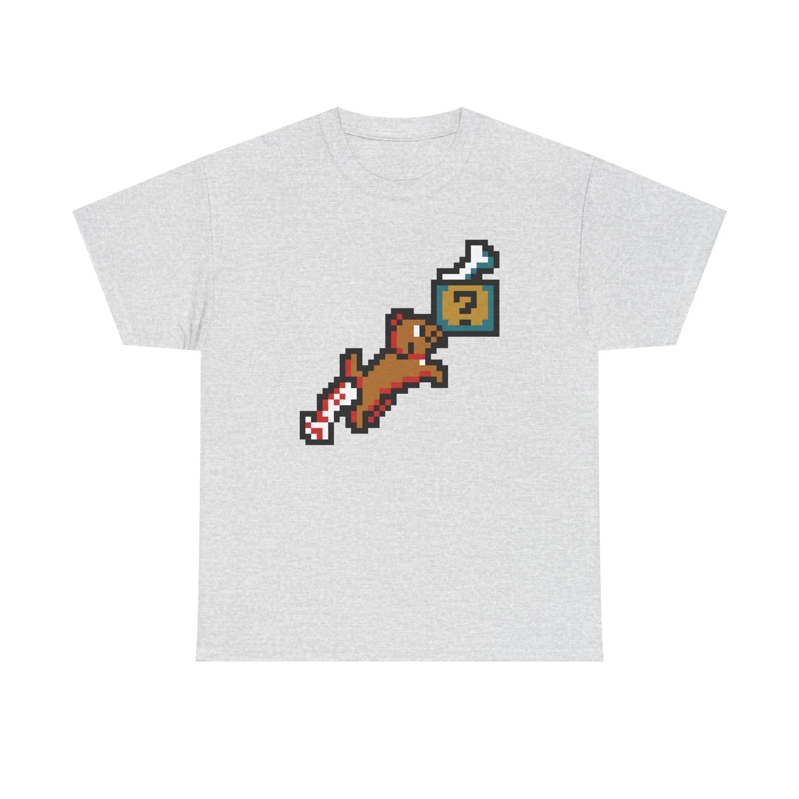 8-Bit Pixel Gaming Dogs T-Shirt - Heavy Cotton Classic Fit Tee - Unisex White