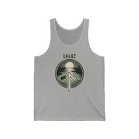 Laguz Rune Water Moon Tank Top - Soft Ring-Spun Cotton Jersey - Unisex White