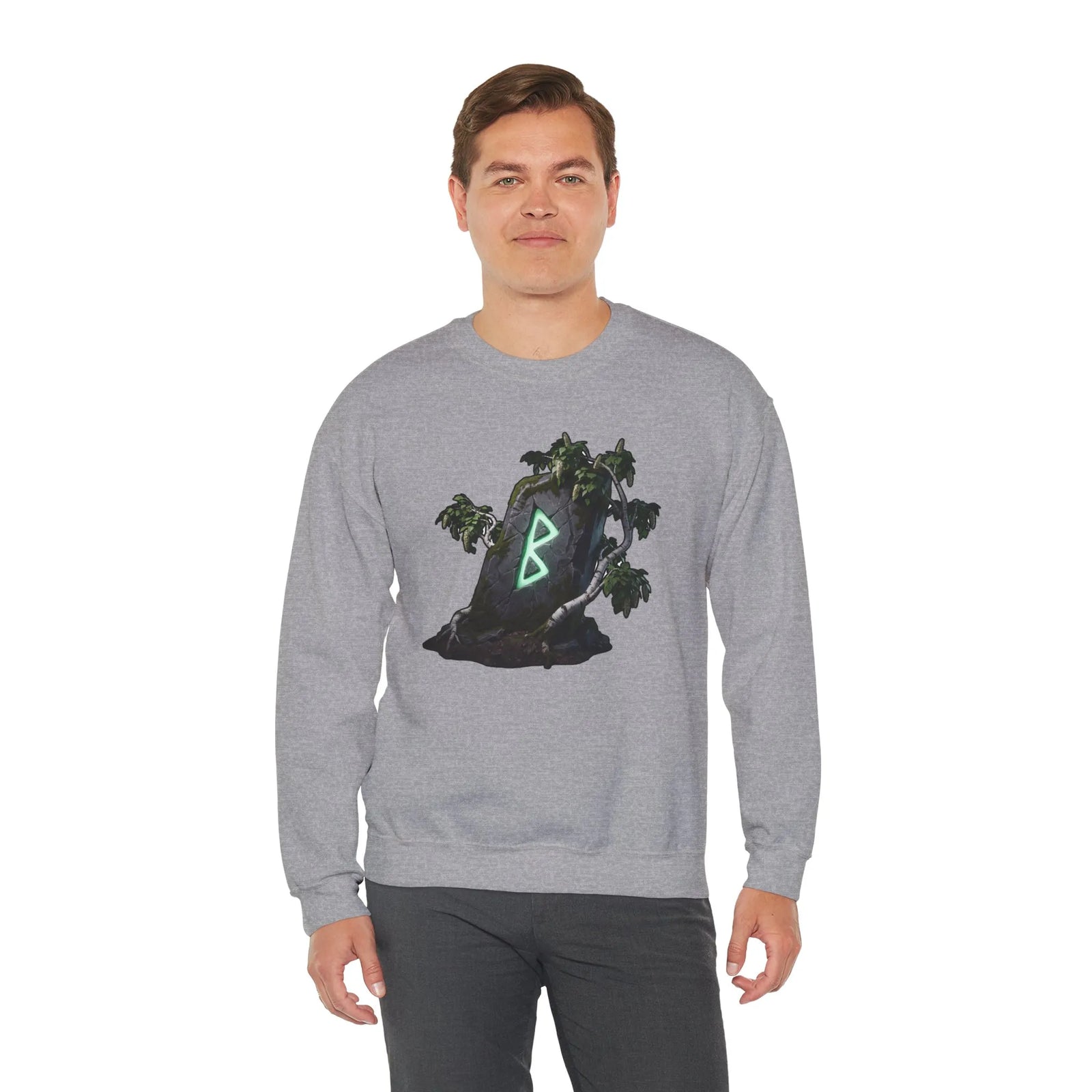 Berkana Rune Birch Tree Sweatshirt - Heavy Blend Crewneck - Unisex White
