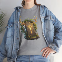 Elhaz Rune Elk Protection T-Shirt - Heavy Cotton Classic Fit Tee - Unisex White