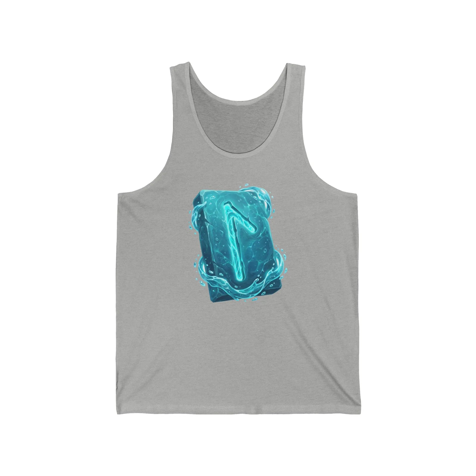 Laguz Rune Water Symbol Tank Top - Soft Combed Cotton Retail Fit - Unisex White