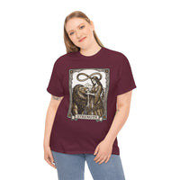 Tarot Strength Card Graphic T-Shirt - Heavy Cotton Classic Fit Crewneck - Unisex White