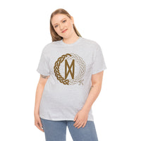 Norse Dagaz Rune Celtic Knot T-Shirt - Heavyweight Cotton Classic Fit Tee - Unisex White